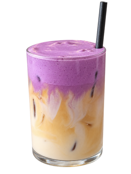 Ube latte met espresso